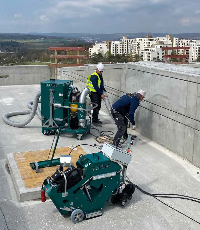 Kugelstrahlmaschine für Beton oder Asphalt Mietmaschine (Modul 300) - 50 - 100 qm pro Stunde.