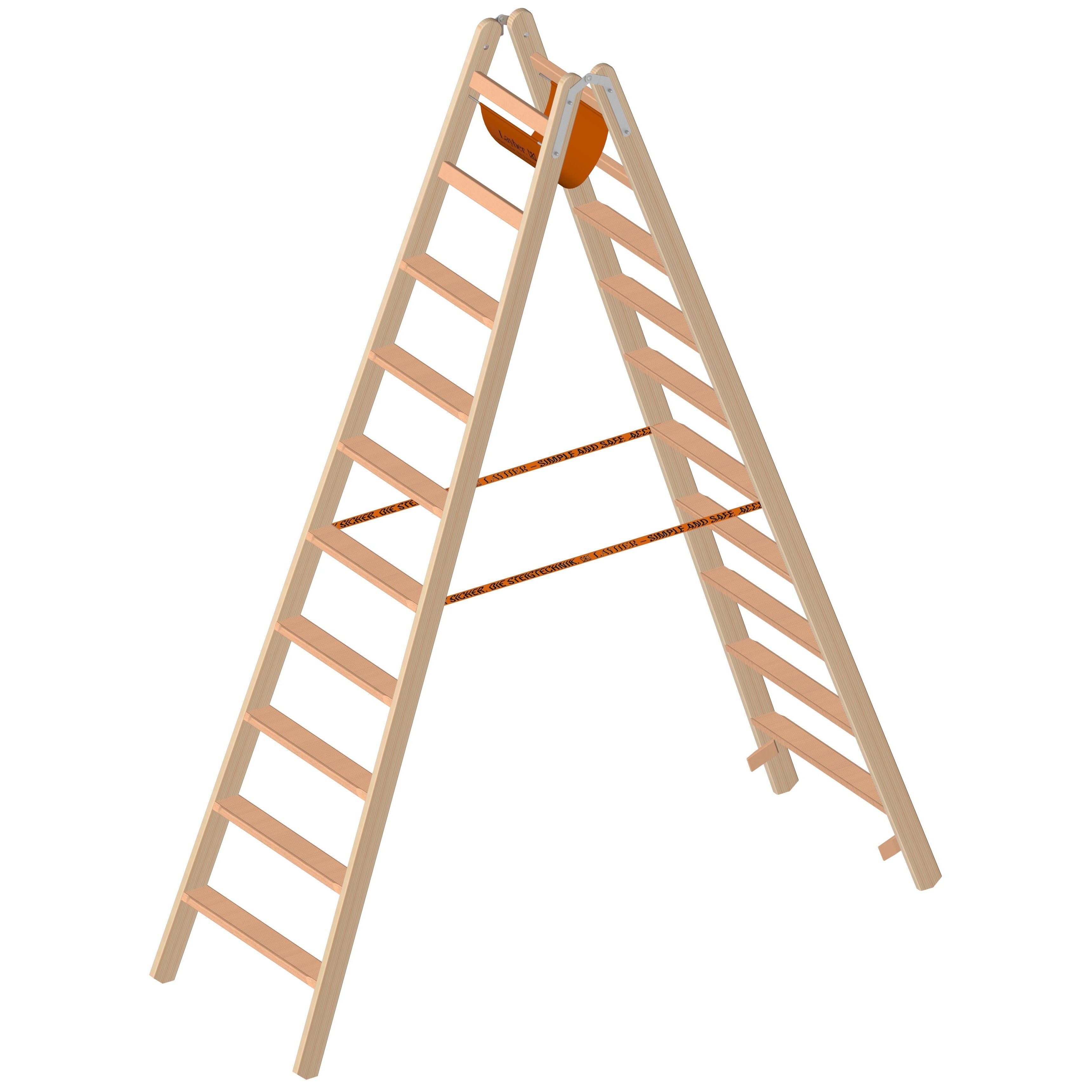PFT-Profi Verputzmaschinen kaufen-1020.010-Layher - Holzstehleiter mit Stufen 1020-EAN -PFT-profi.de