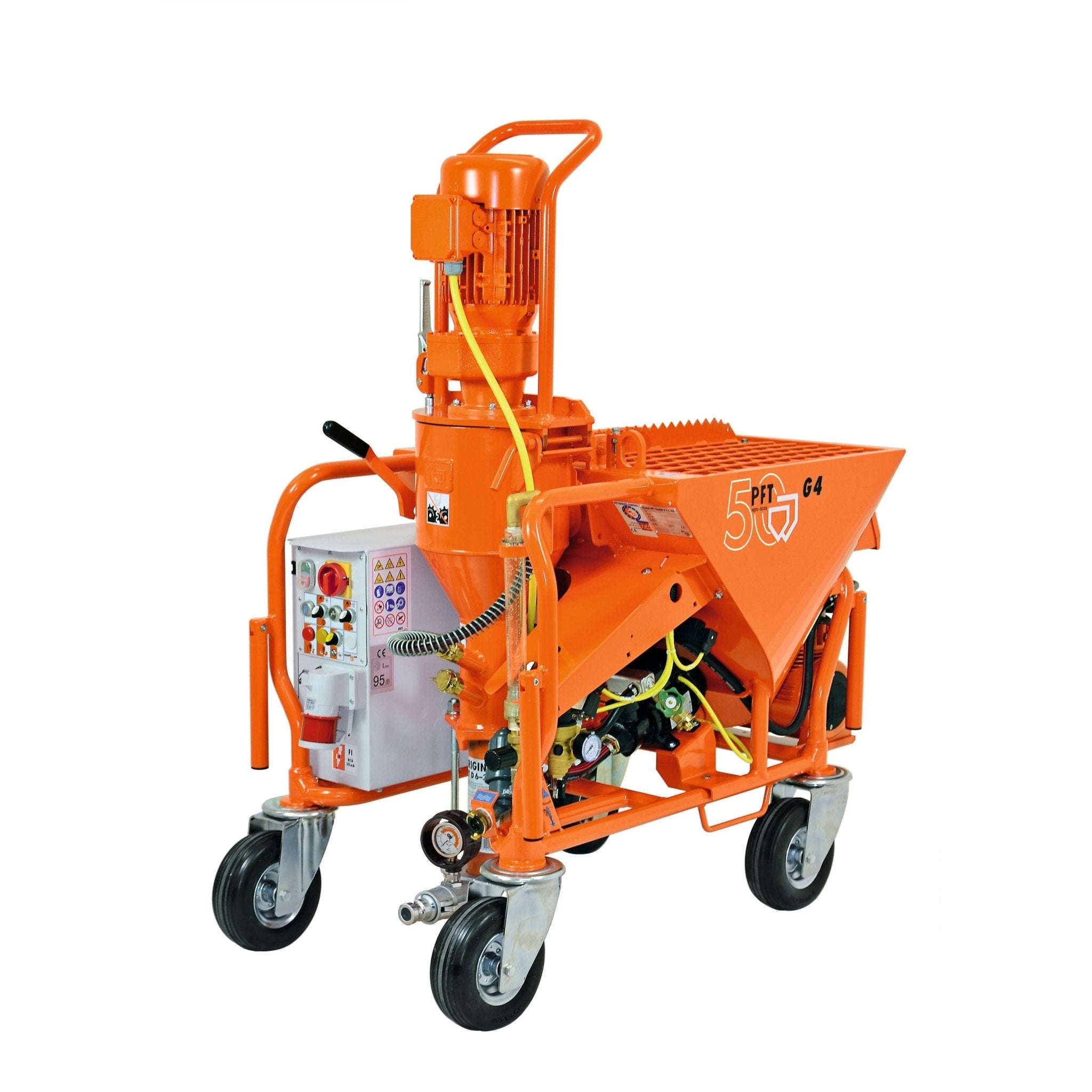 Jubiläumspaket PFT G 4 X smart sp 400 V, 3 Ph, 50 Hz, 6,05 kW mit Leerlaufsonde, Druckerhöhungspumpe und Schläuchen - PFT - Profi Verputzmaschinen kaufen