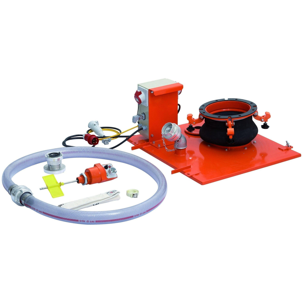 PFT Übergabehaube von Silo-/Containeranschluss Ø 250 mm mit Füllstandmelder G 4 (mit Rahmen 3/4") / G 54 / HM 24, 400 V, 3 Ph, 50 Hz (Übergabebalg:
